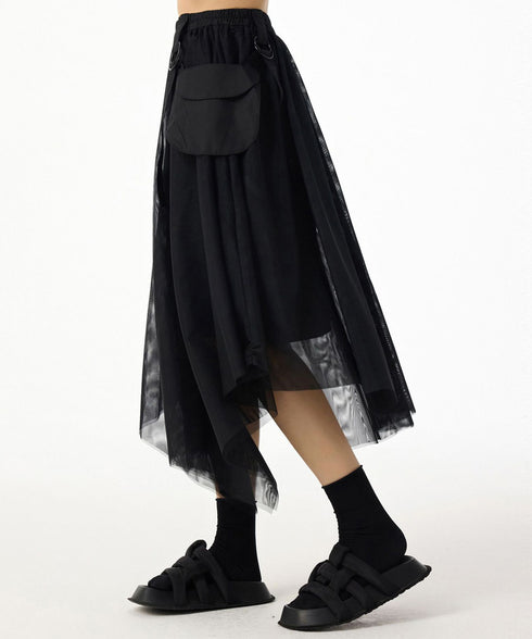 Mesh Layer Pocket Skirt