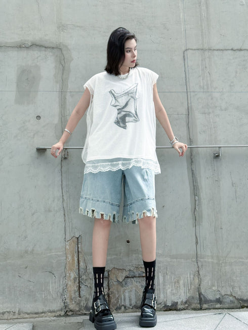 Mesh Overlay Graphic Tank