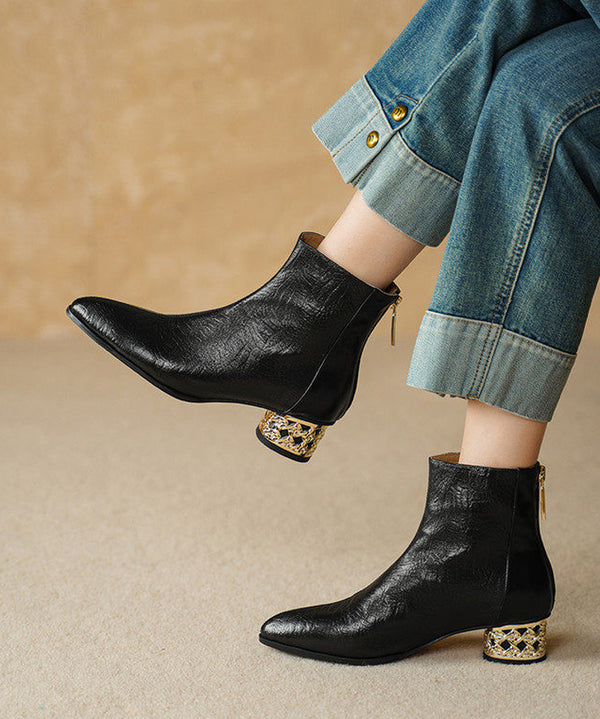 Filigree Heel Ankle Boots