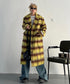 Brushed Check Long Coat