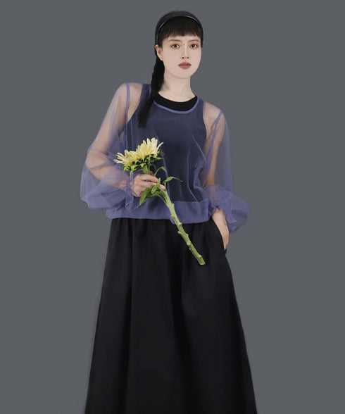 Aerial Veil Sleeve Top