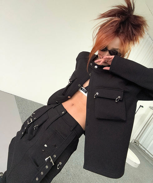 Utility Pocket Jacket&Cargo Long Skirt Series