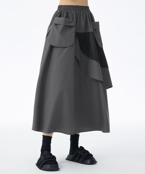 Layered Mesh Flap Skirt
