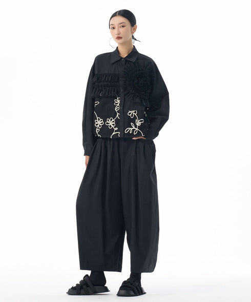 Floral Embroidery Mix Blouse