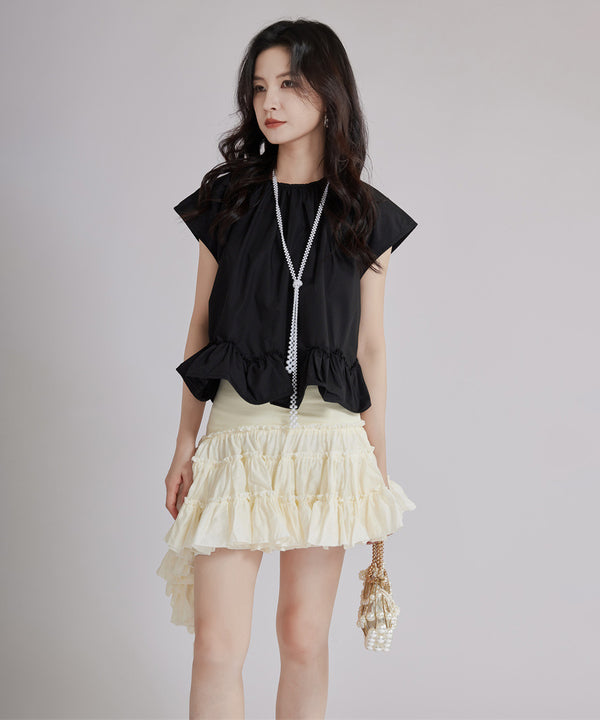 Layered Side-Flare Skirt