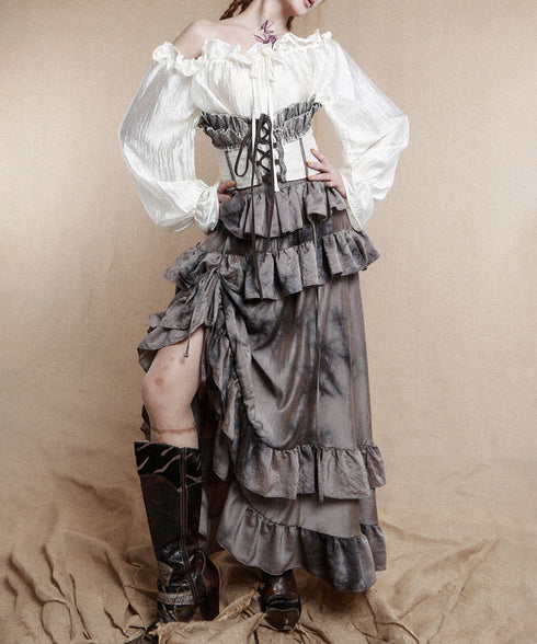 Dark Mist Ruffle Skirt