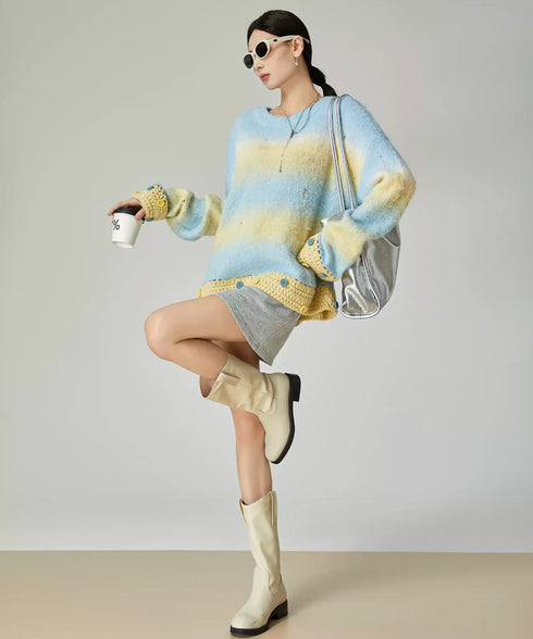 Gradient Fuzzy Knit Top