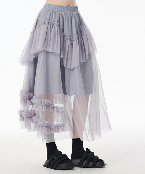 Layered Sheer Mesh Skirt