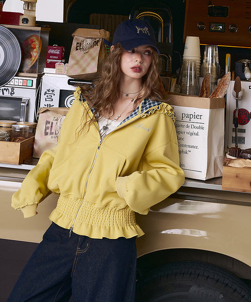 Frill Check Hoodie