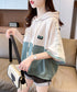 Block Tone Hoodie Top