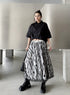 Abstract Mesh Flare Skirt