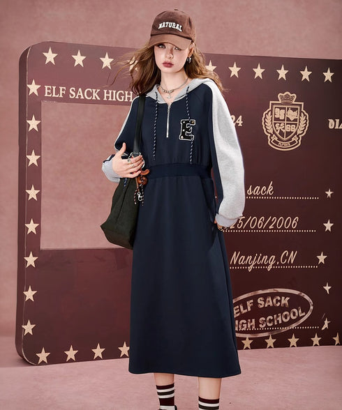 Varsity Hood Midi Dress