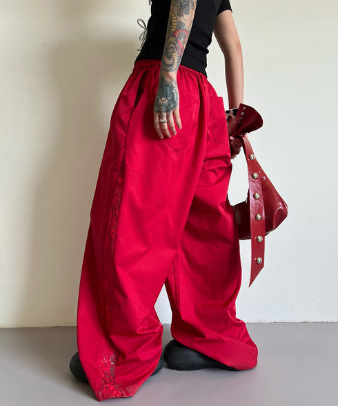 Lace Line Wide Pants