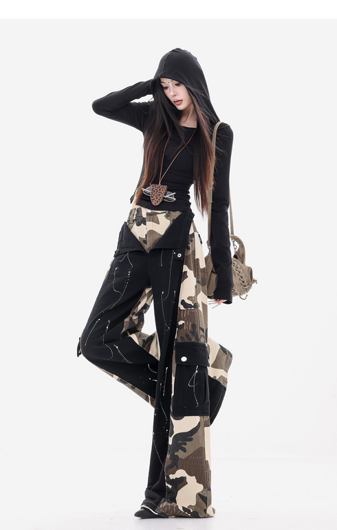 Camouflage Docking Wide Cargo Pants