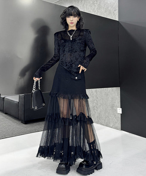Sheer Tiered Skirt