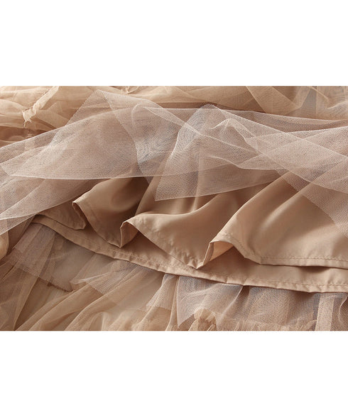 Volume Tiered Tulle Maxi Skirt