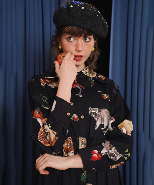 Forest Animal Printed Dress