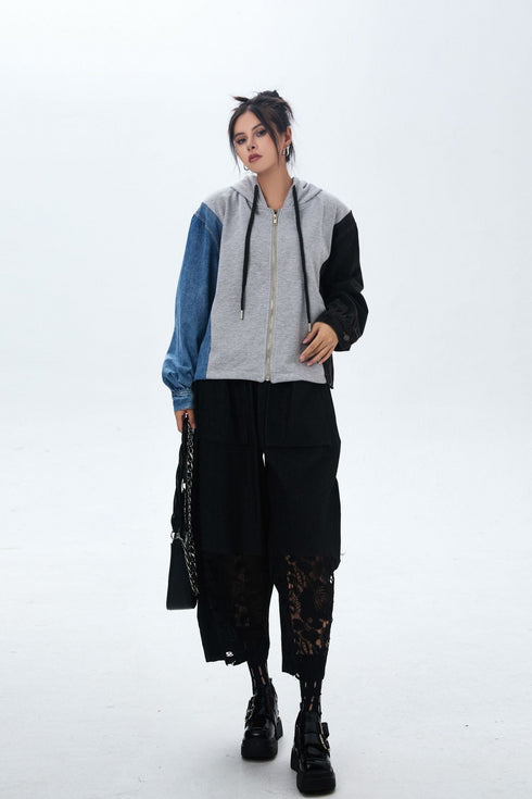 Lace Patchwork Wide Pants