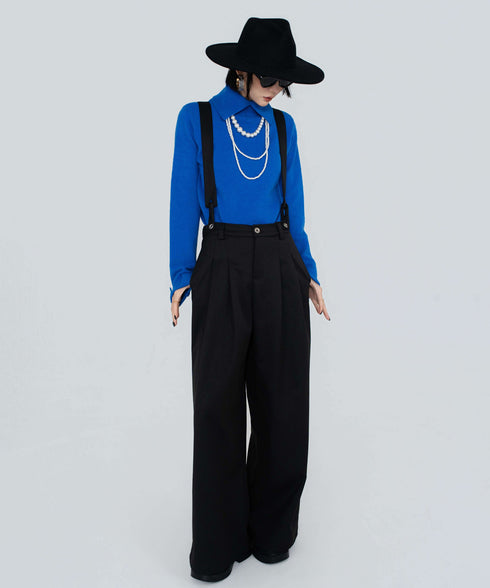 Suspender Wide Leg Pants