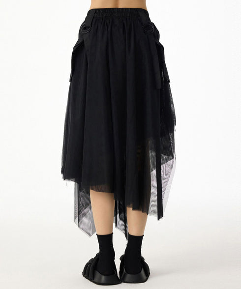 Mesh Layer Pocket Skirt