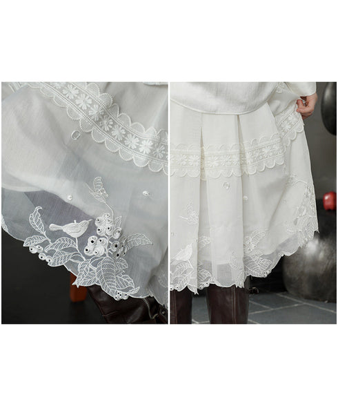 Aviary Embroidered Skirt