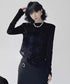 Velvet Edge Structured Long Sleeve Top
