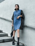 Panel Mix Denim Dress