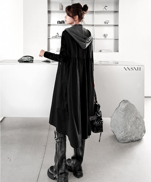 Hood Frame Long Vest