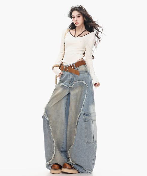 Back Line Strap V Neck Top