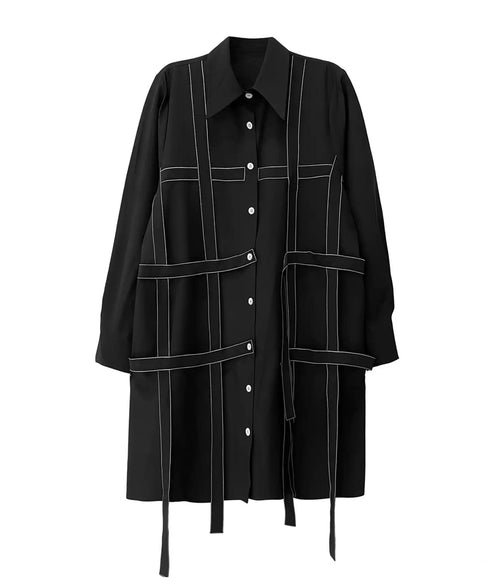 Line Strap Shirt Dress