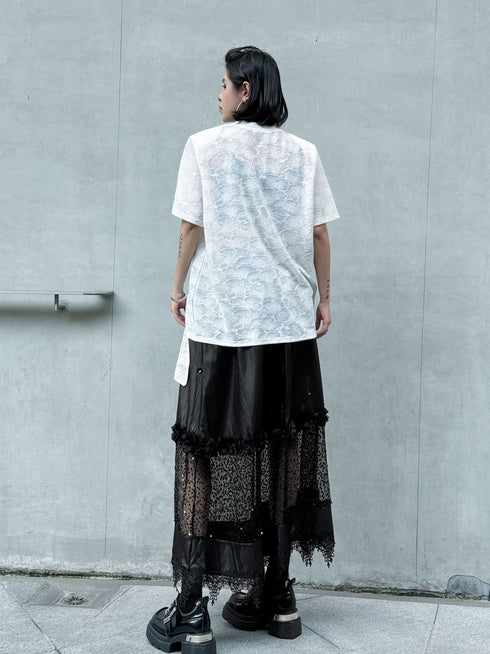 Noir Mesh Layered Skirt