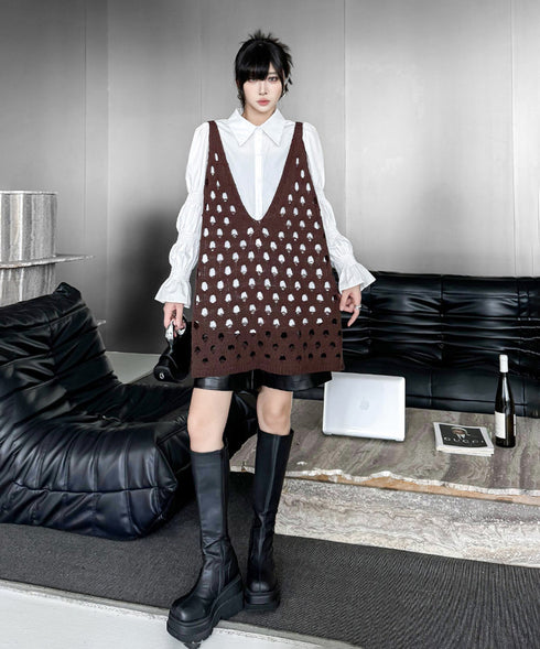 Openwork Deep V Vest