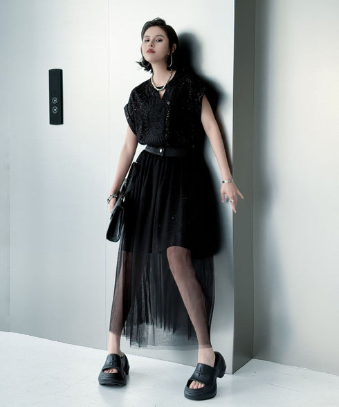 Sequin Dress & Tulle Skirt Co-ord