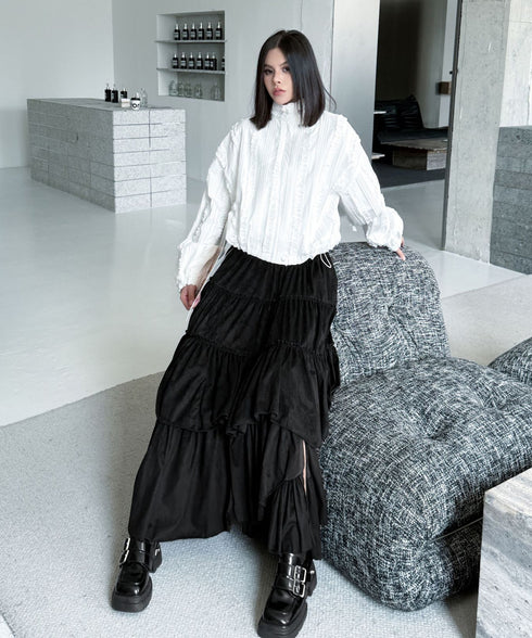 Layered Volume Maxi Skirt