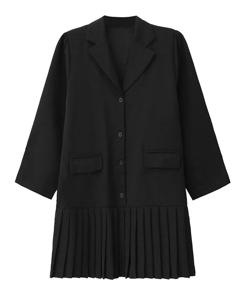 Pleated Hem Tailored Jacket Dress