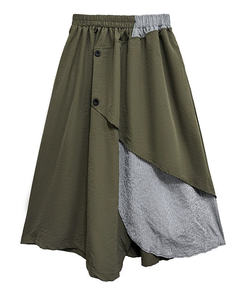 Layered Button Design Skirt