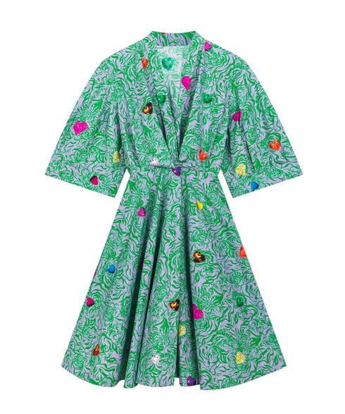 Heart Pattern Jungle Dress
