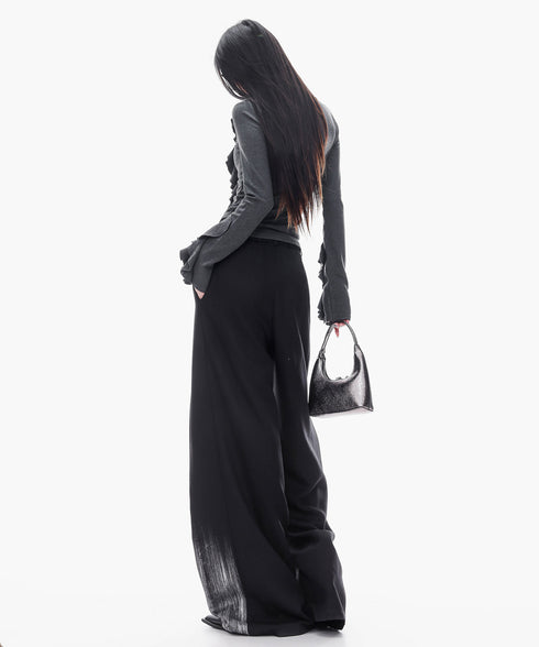 Gradient Hem Wide Slacks