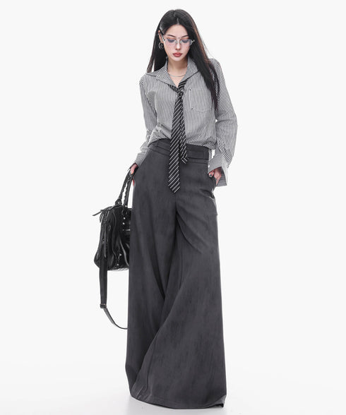 Vintage Wash Wide Belt Pants