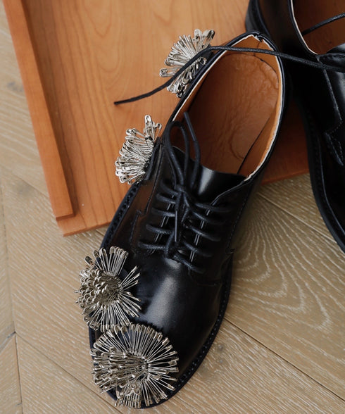 Metal Cluster Decor Derby Shoes