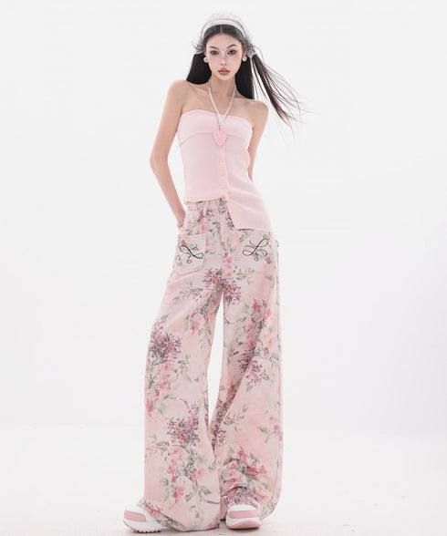 Frayed Contrast Knit Top