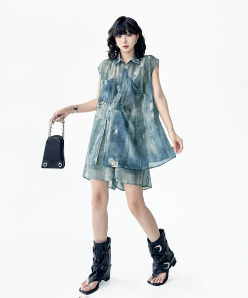 Floating Dye Shirt & Shorts Co-ord