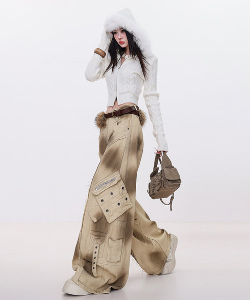 Dust Wash Multi Pocket Wide Pants