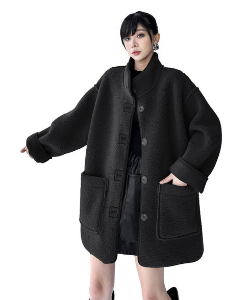 Shearling Texture Oversized Coat