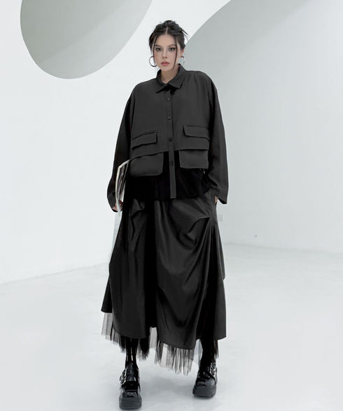 Layered Balloon Mesh Skirt