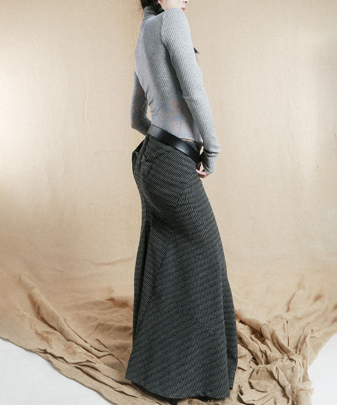 Rib Drape Flare Skirt
