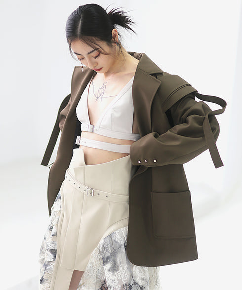 Split Layered Buckle Jacket