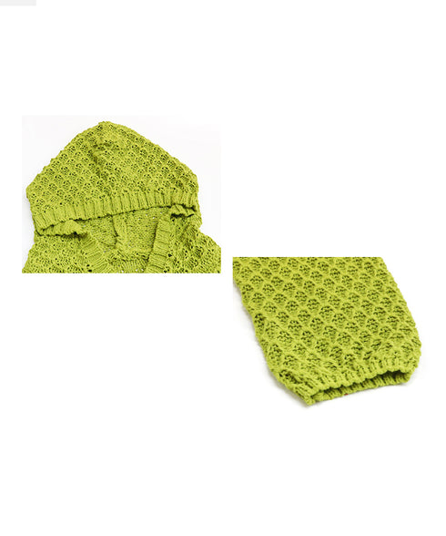 Textured Knit Hoodie Top