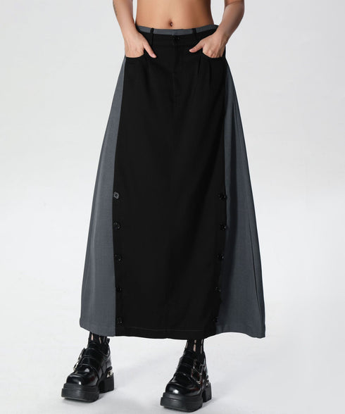 Dual Panel Buttoned Skirt