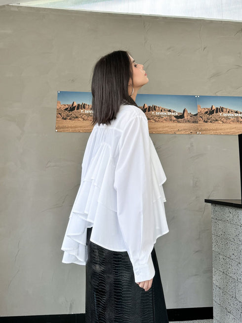 Cascade Layer Frill Blouse